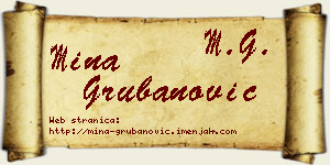 Mina Grubanović vizit kartica